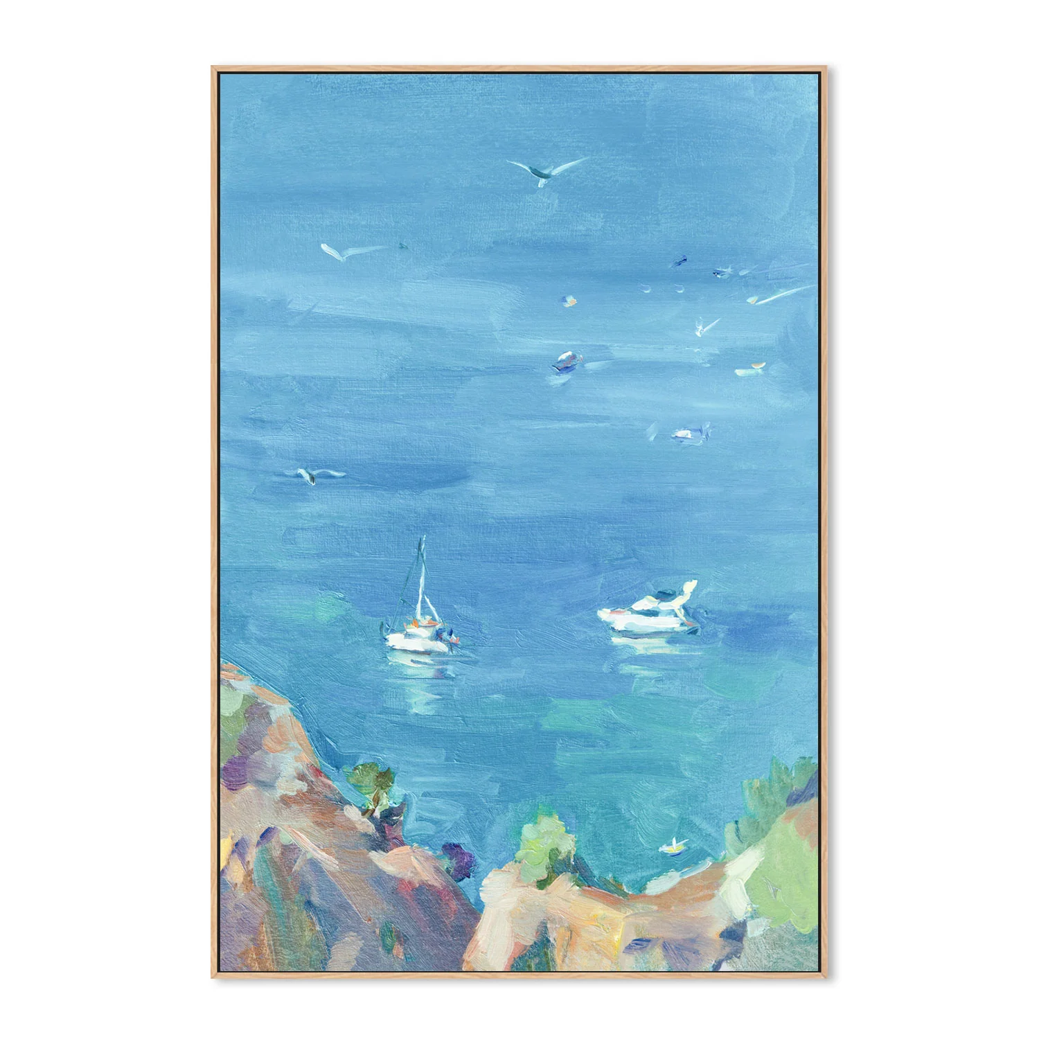 Blue As The Ocean , Hand-painted Canvas - Image 4