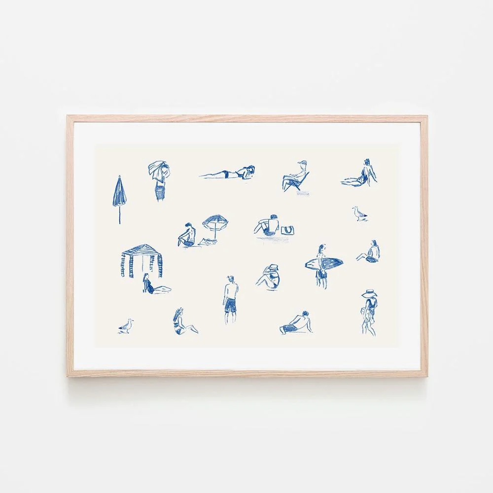 Blue Beach People Landscape - Image 6