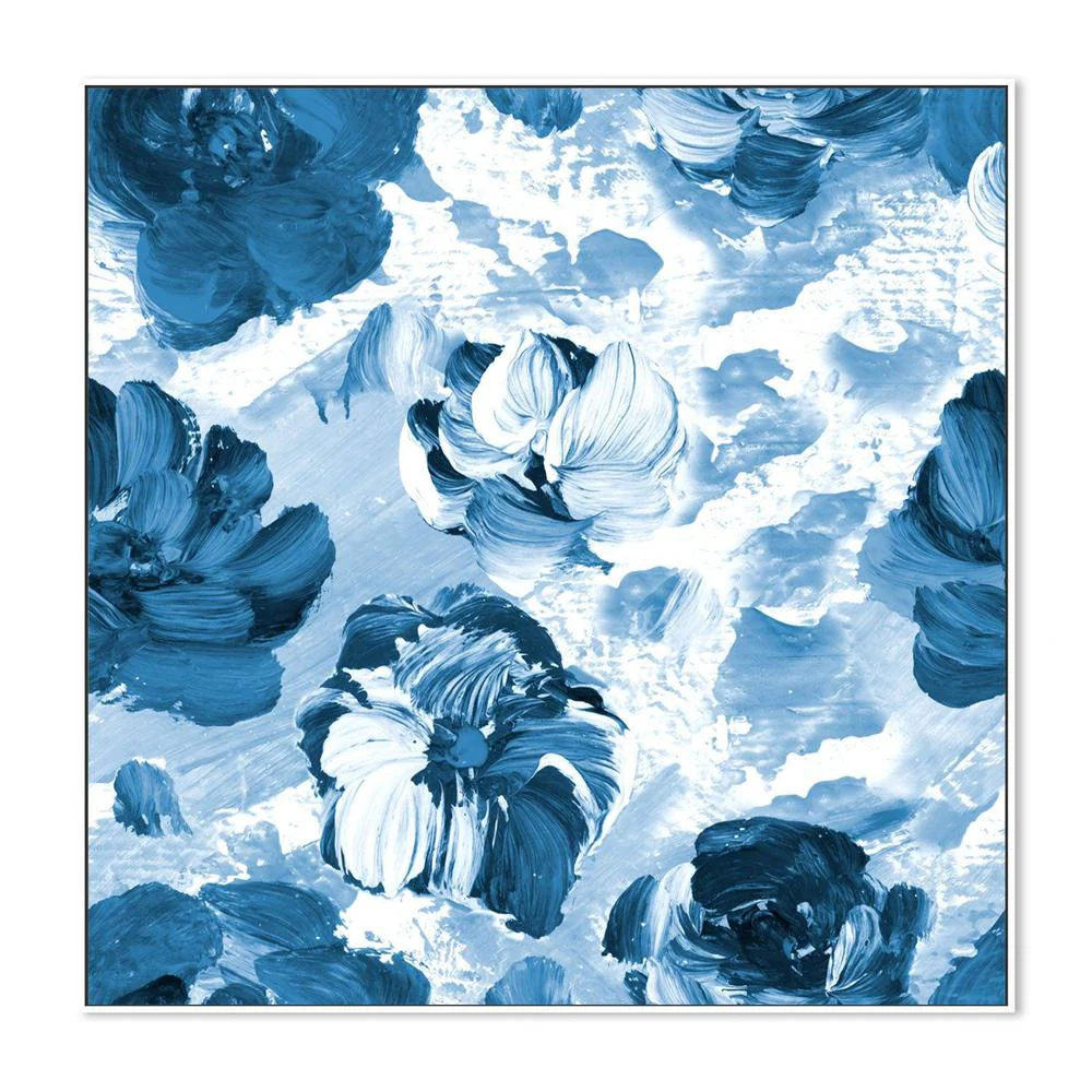 Blue Blooms , Hand-painted Canvas - Image 5