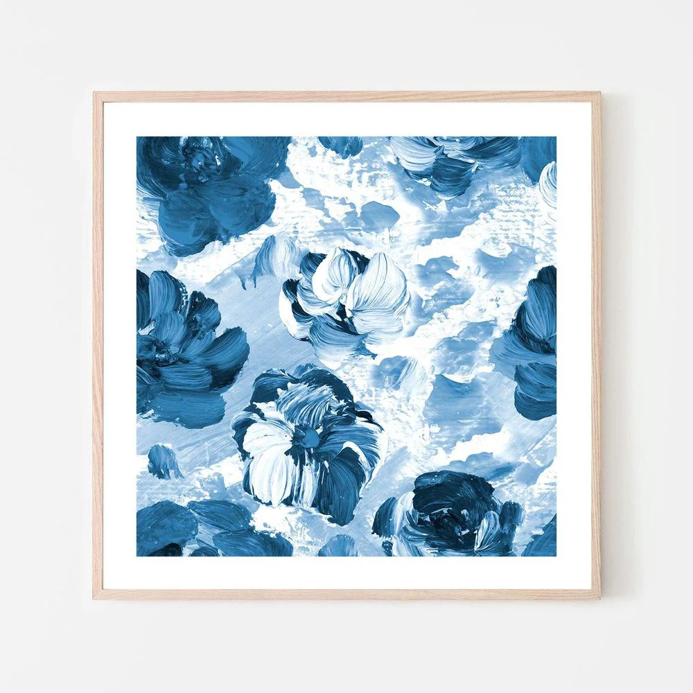 Blue Blooms , Hand-painted Canvas - Image 6