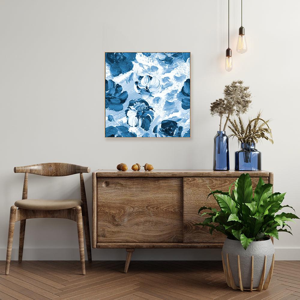 Blue Blooms , Hand-painted Canvas - Image 7