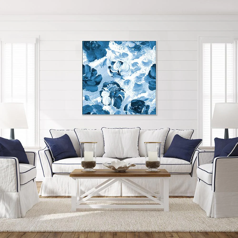 Blue Blooms , Hand-painted Canvas - Image 8