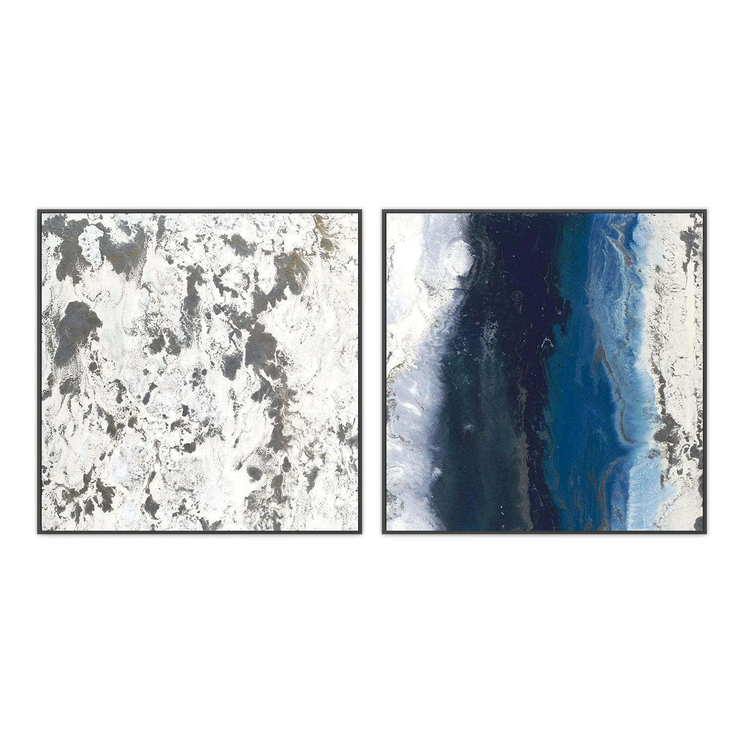 Blue Flow Calm , Style A & B, Set Of 2 - Image 3