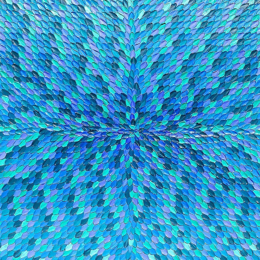 Blue Lagoon, Original Hand-Painted Canvas By Guzaliya Xavier - Image 3