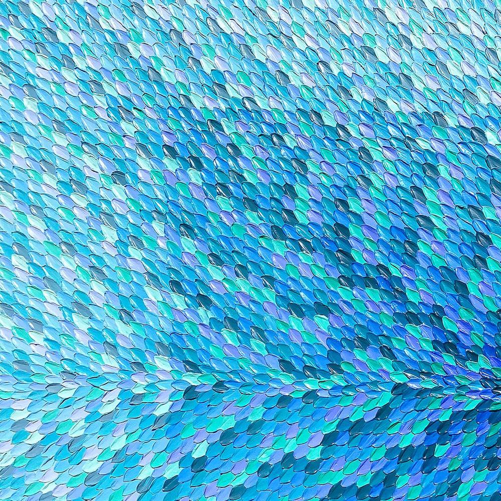 Blue Lagoon, Original Hand-Painted Canvas By Guzaliya Xavier - Image 4