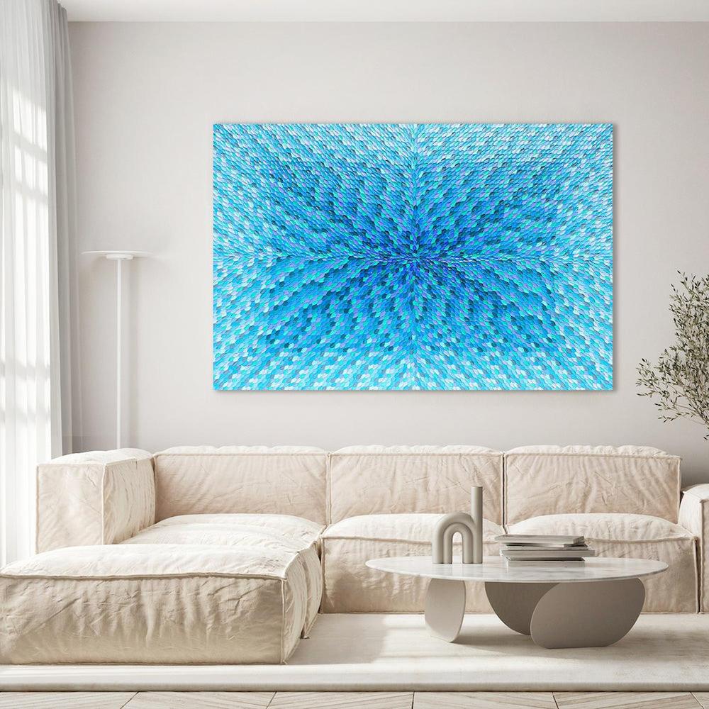Blue Lagoon, Original Hand-Painted Canvas By Guzaliya Xavier - Image 6
