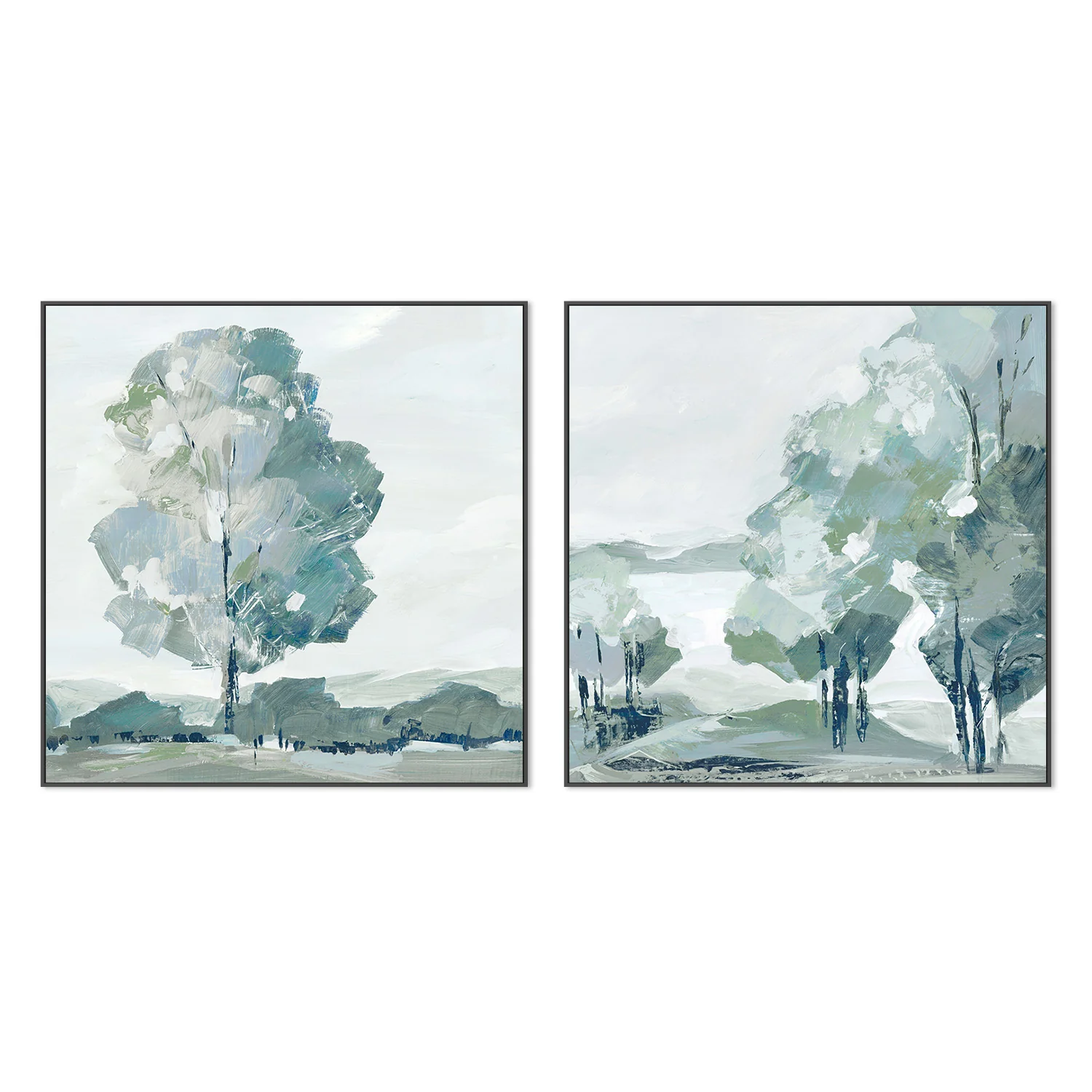Blue Tree Forest, Style A & B, Set Of 2 - Image 3