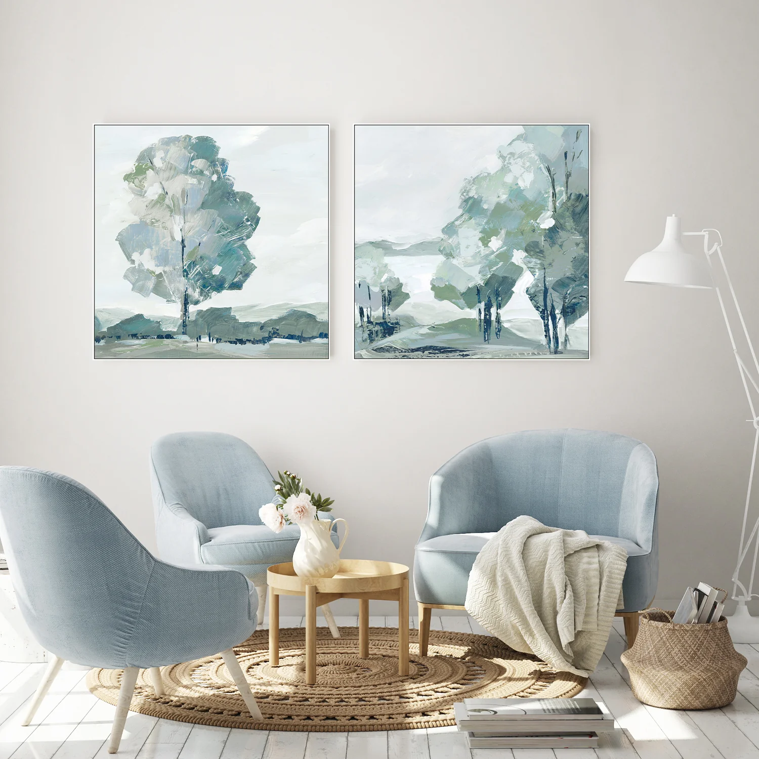 Blue Tree Forest, Style A & B, Set Of 2 - Image 7