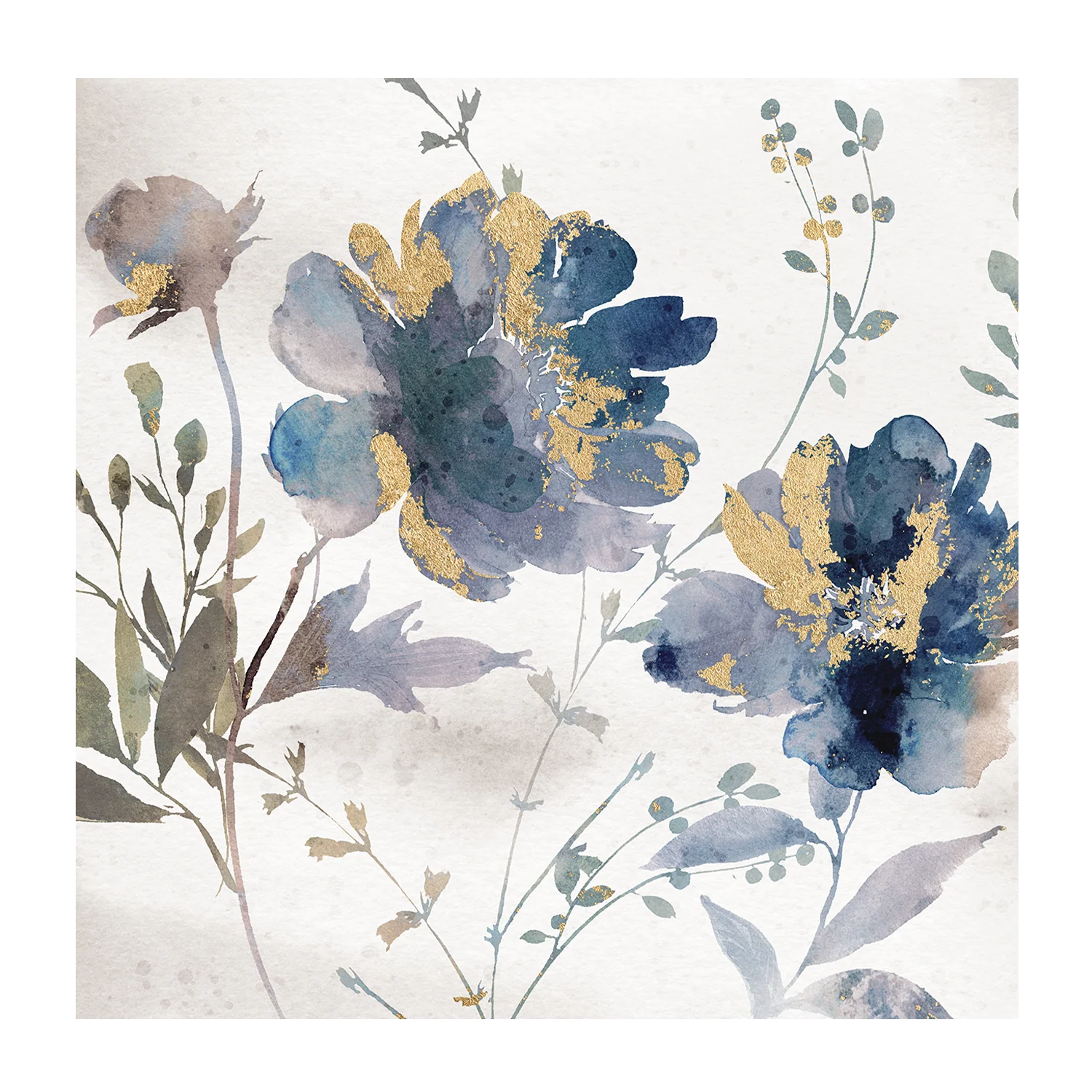 Blue Watercolor Florals, Style A & B, Set of 2 - Image 8