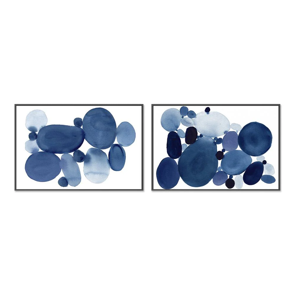 Blue Watercolor Stones, Style A& B, Set Of 2 - Image 3