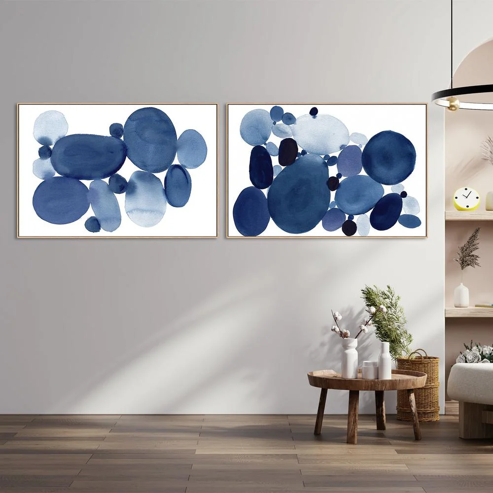 Blue Watercolor Stones, Style A& B, Set Of 2 - Image 7