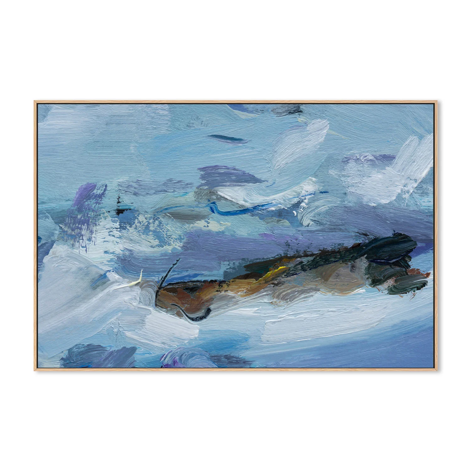 Blue Waves Crashing , Hand-painted Canvas - Image 4