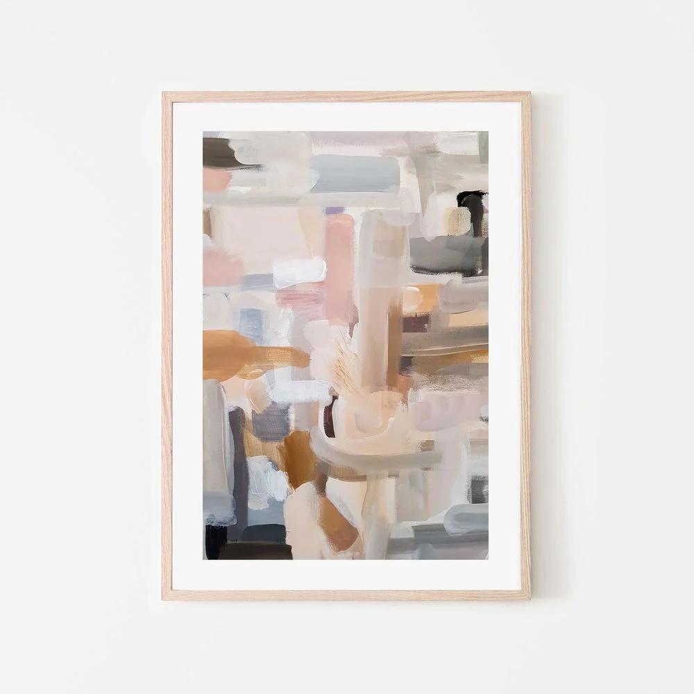 Blush and Cream Blocks , Hand-painted Canvas - Image 5