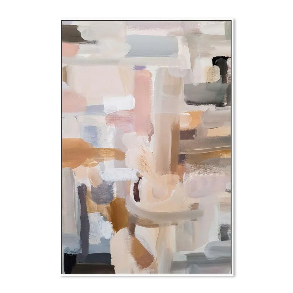 Blush and Cream Blocks , Hand-painted Canvas - Image 6