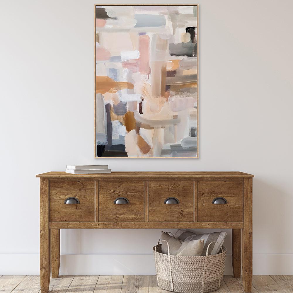 Blush and Cream Blocks , Hand-painted Canvas - Image 7
