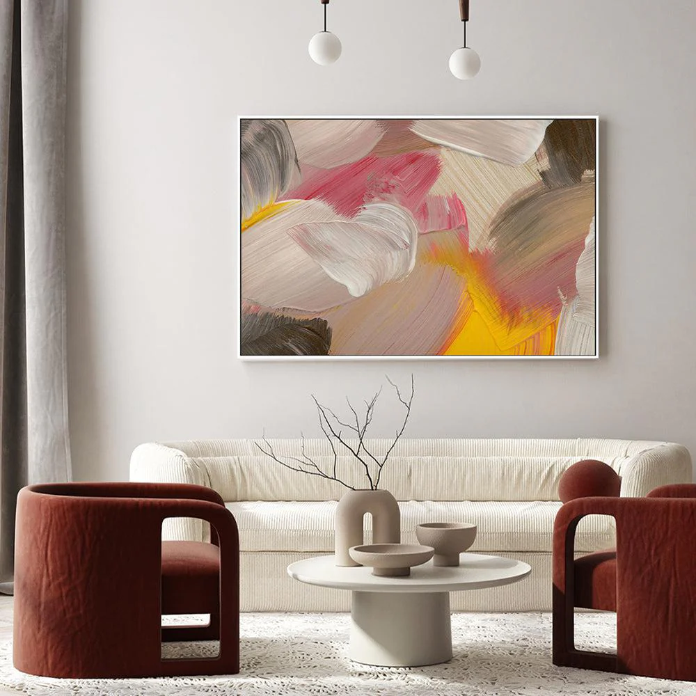 Blushing Yellow Love , Hand-painted Canvas - Image 2