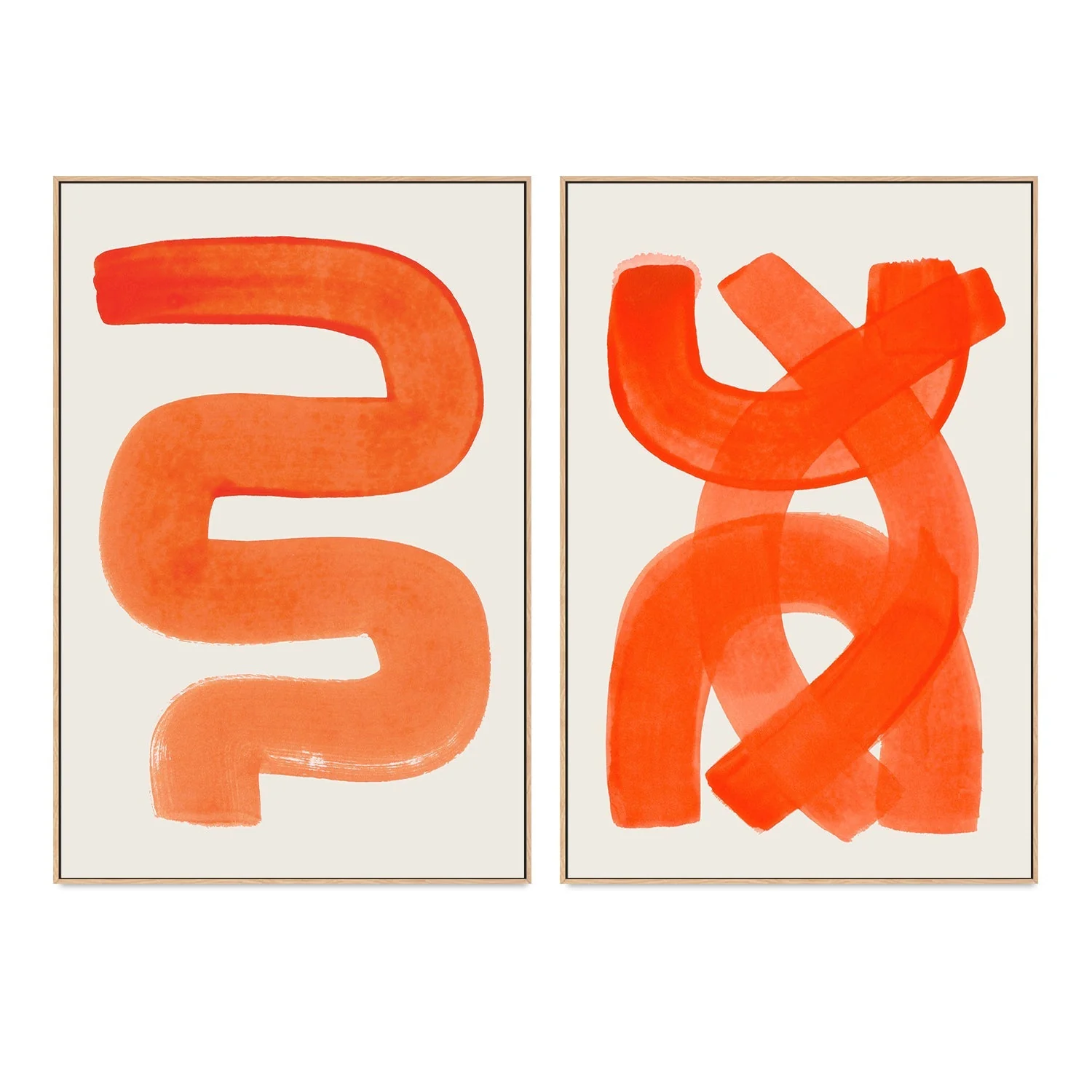 Bright Orange Strokes, Set Of 2 - Image 4