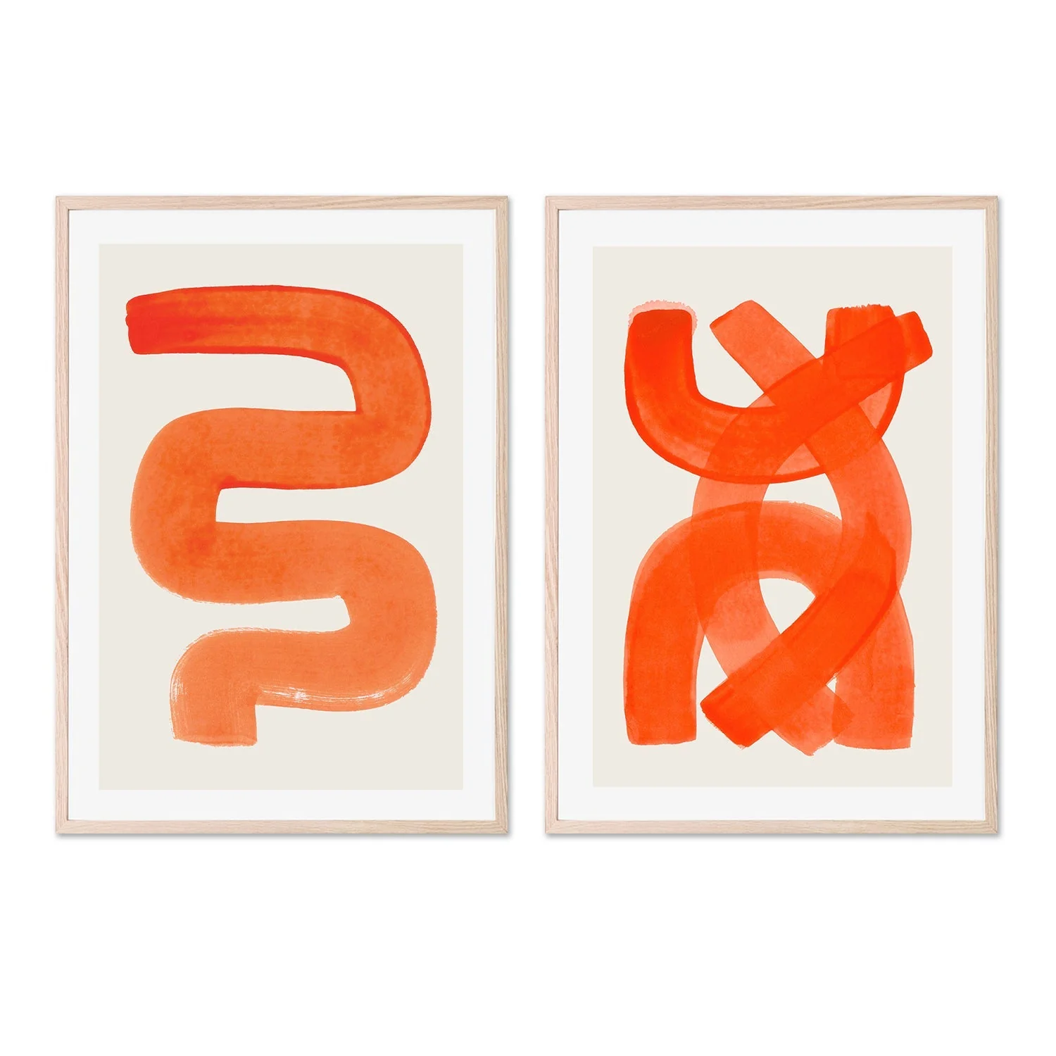 Bright Orange Strokes, Set Of 2 - Image 6