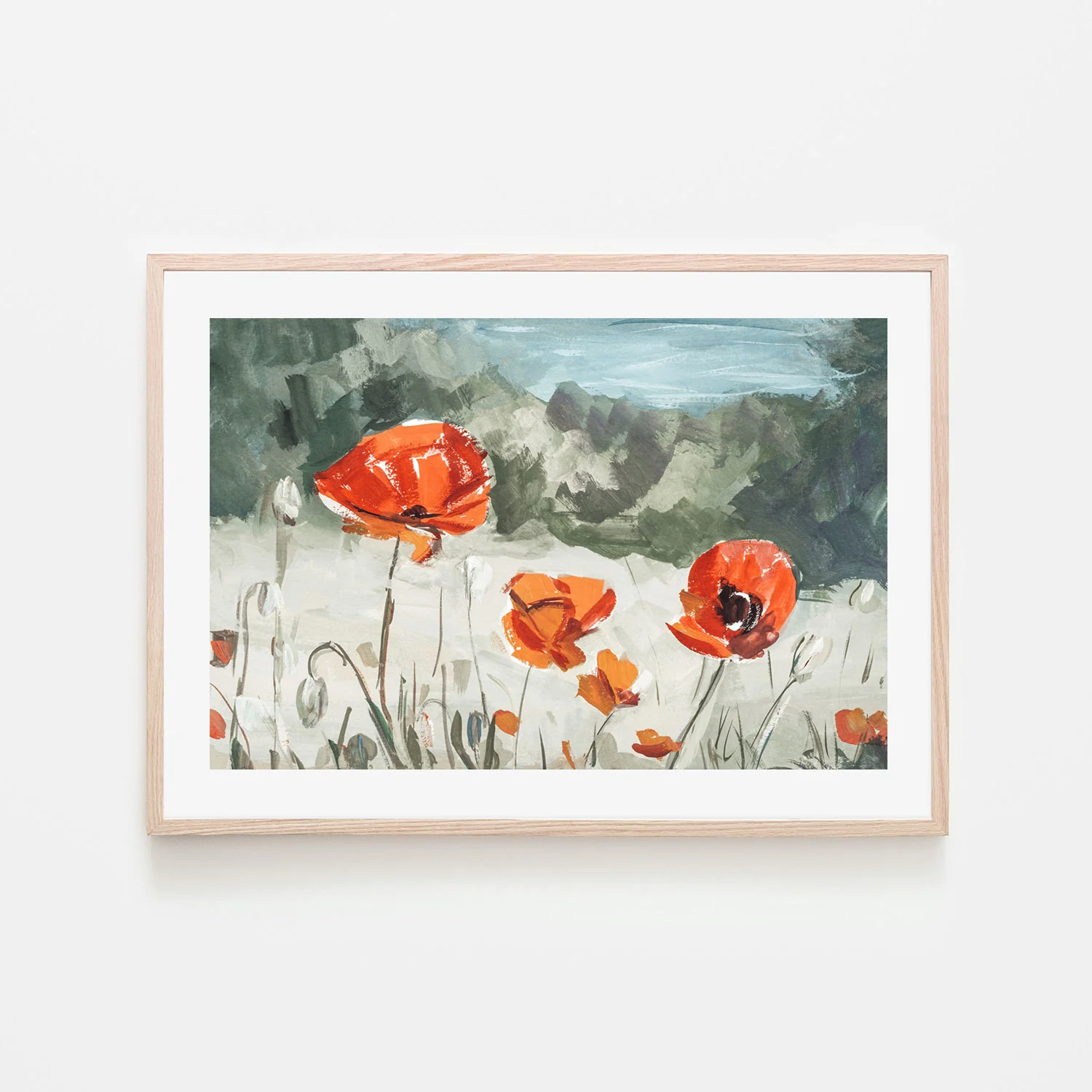 Bright Red Poppies , Hand-painted Canvas - Image 6