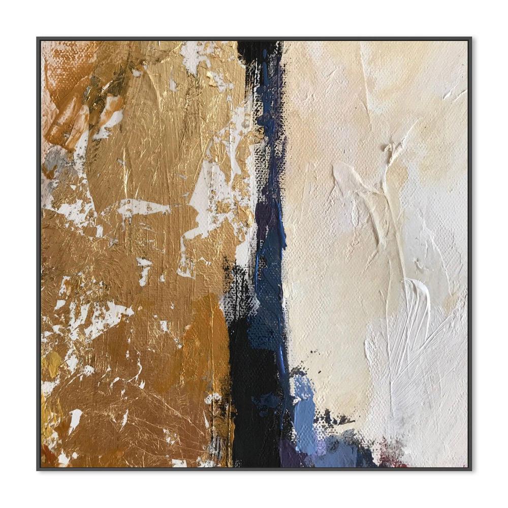 Bronze and Beige Abstract , Hand-painted Canvas - Image 3