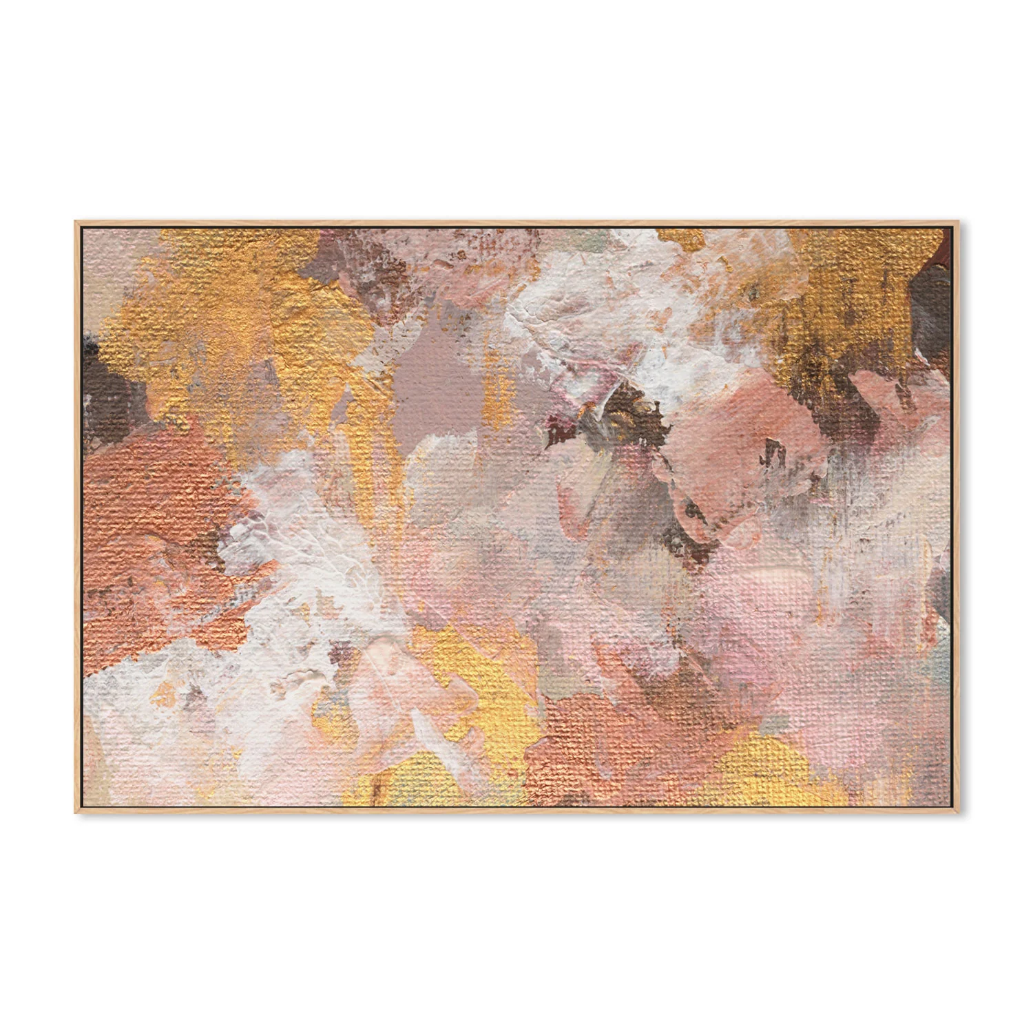 Bronze And Gold Abstract , Hand-Painted Canvas - Image 4