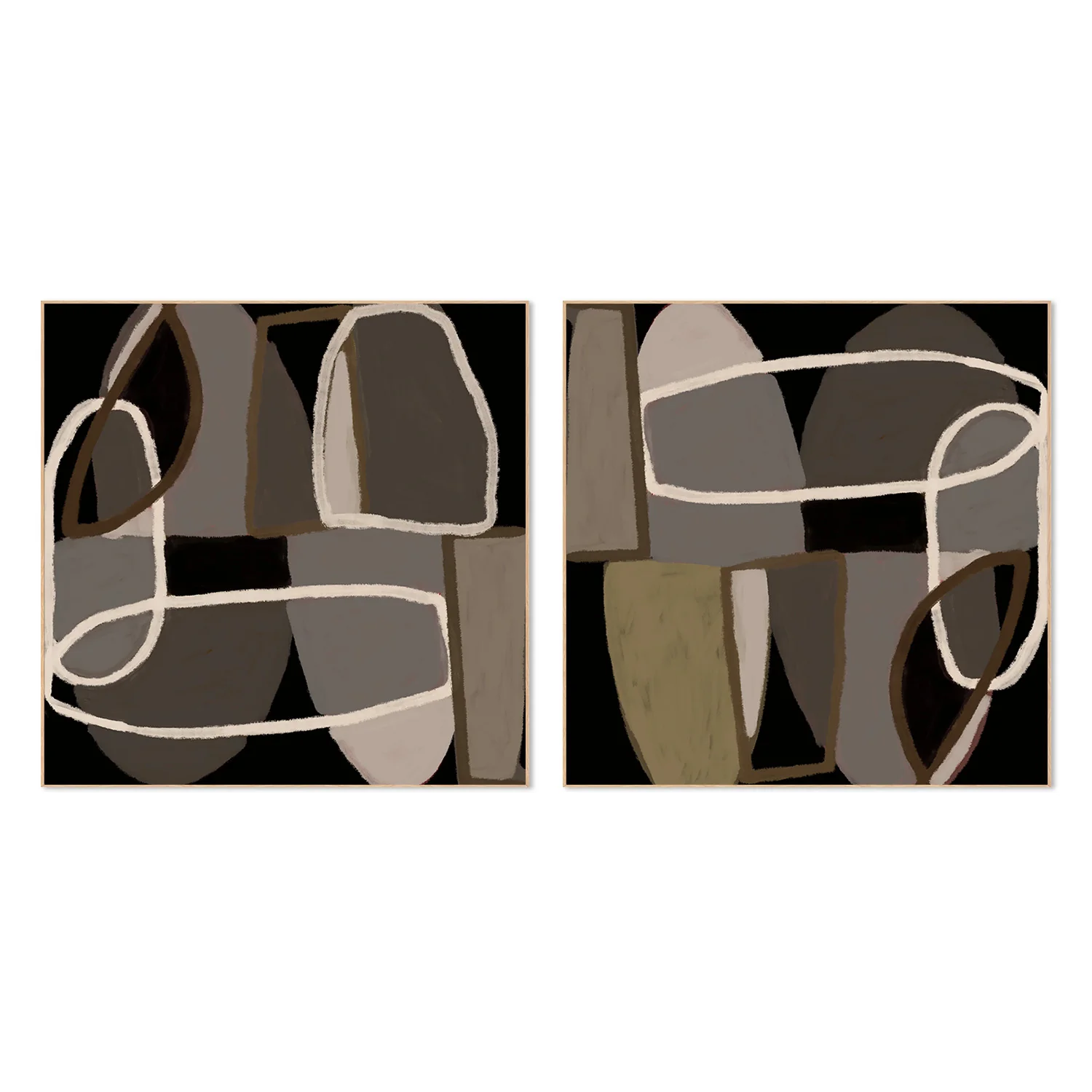 Brown Abstract, Style A & B, Set Of 2 - Image 4