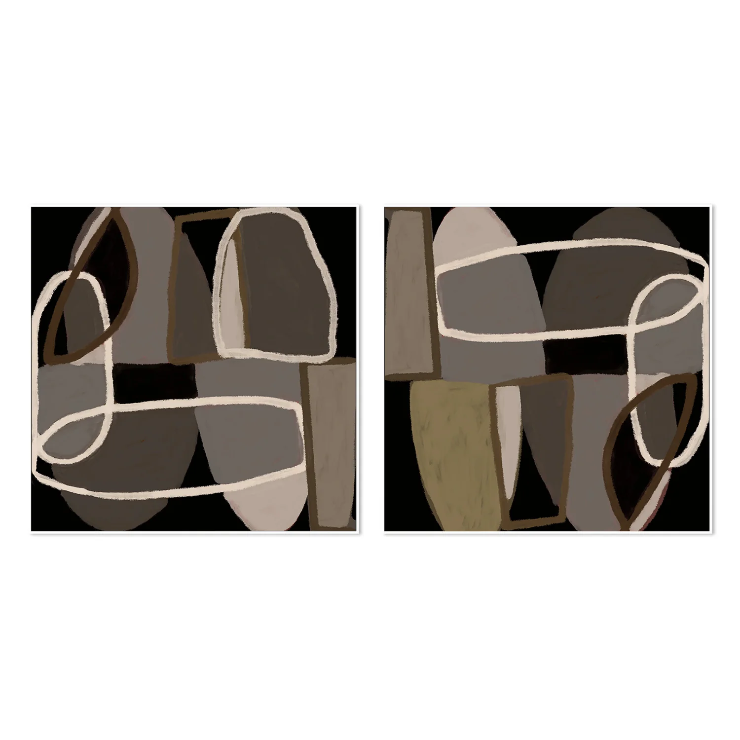Brown Abstract, Style A & B, Set Of 2 - Image 5