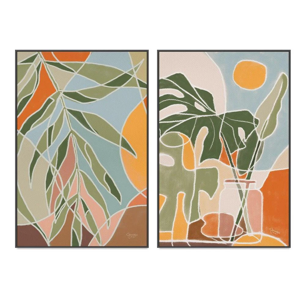 Bungalow Palm and Monstera, Set Of 2 - Image 3
