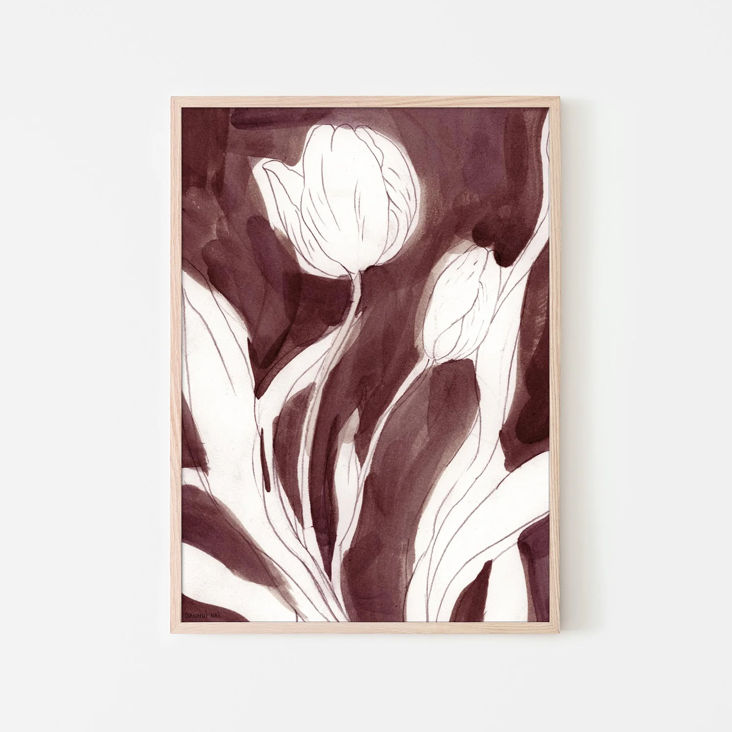 Burgundy Tulip Sketch, Style A - Image 6