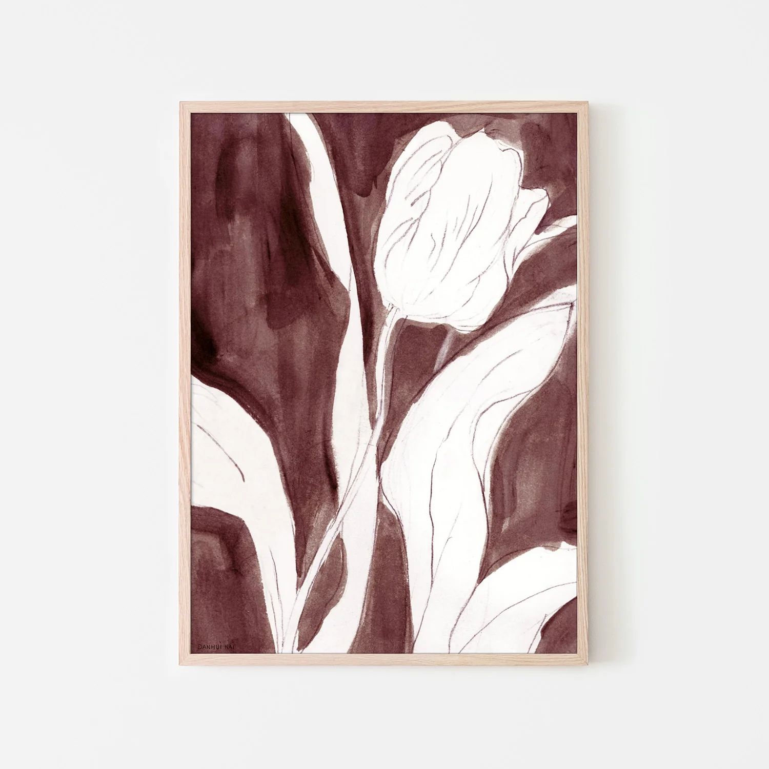 Burgundy Tulip Sketch , Style B - Image 6