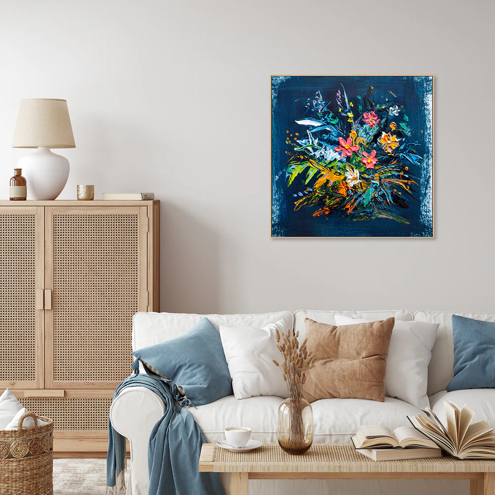 Burst Of Flowers , Hand-Painted Canvas - Image 7