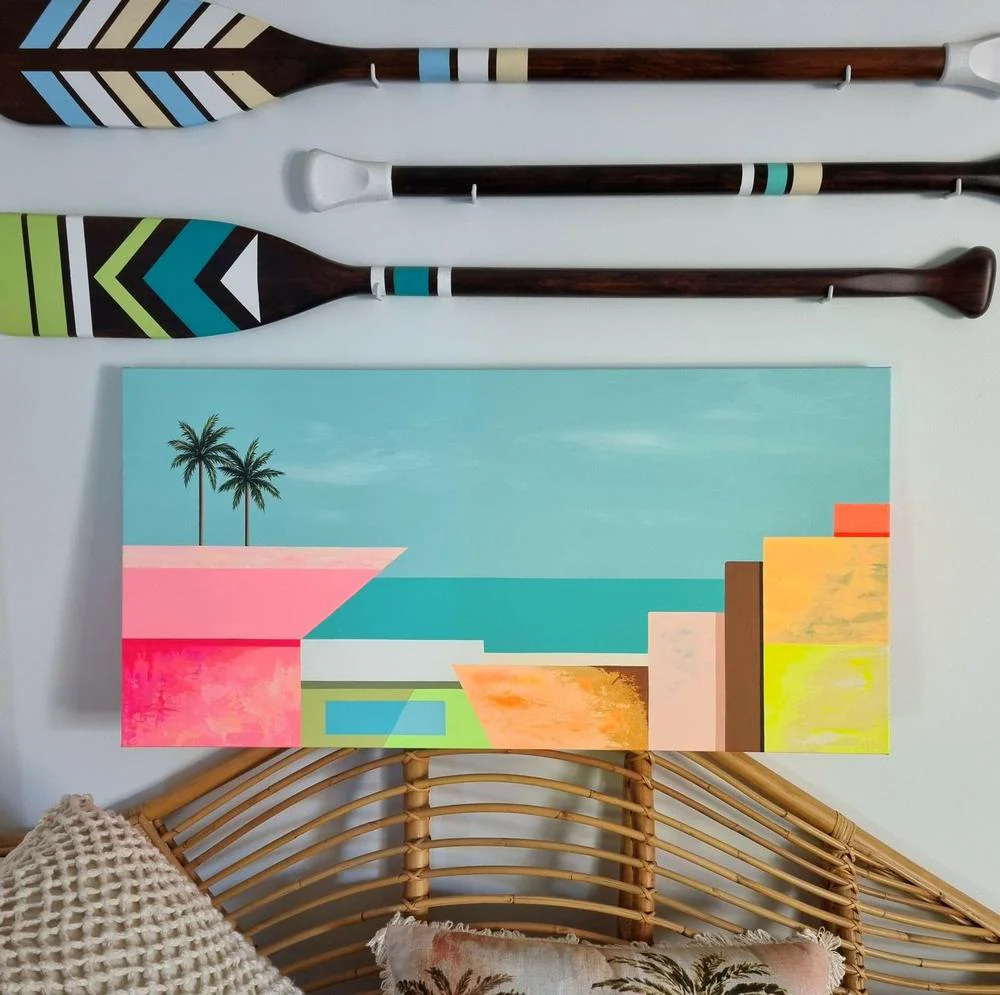 Casas De La Costa #2, Original Hand-Painted Canvas By Michelle Jirsensky - Image 2