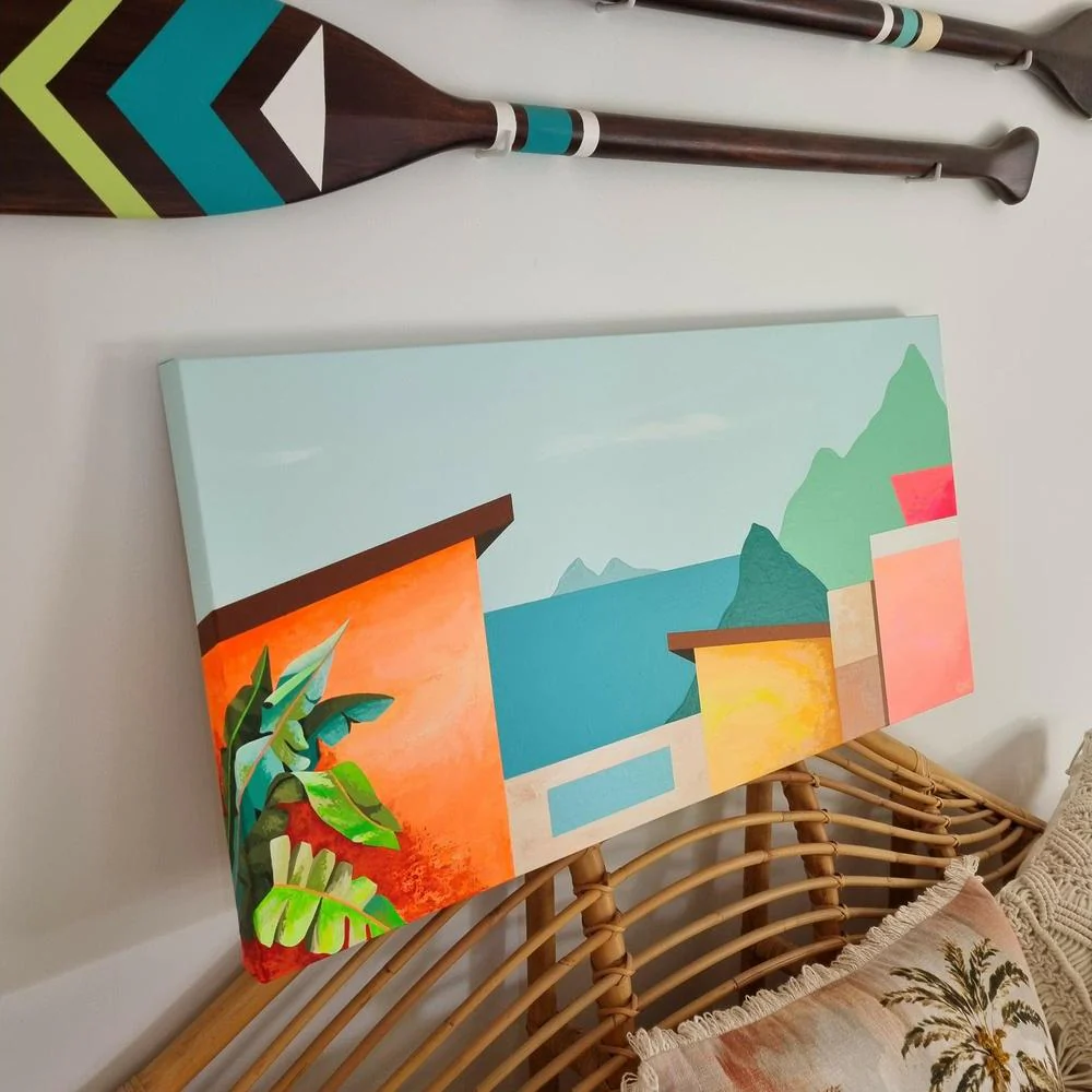 Casas De La Isla #1, Original Hand-Painted Canvas By Michelle Jirsensky - Image 4