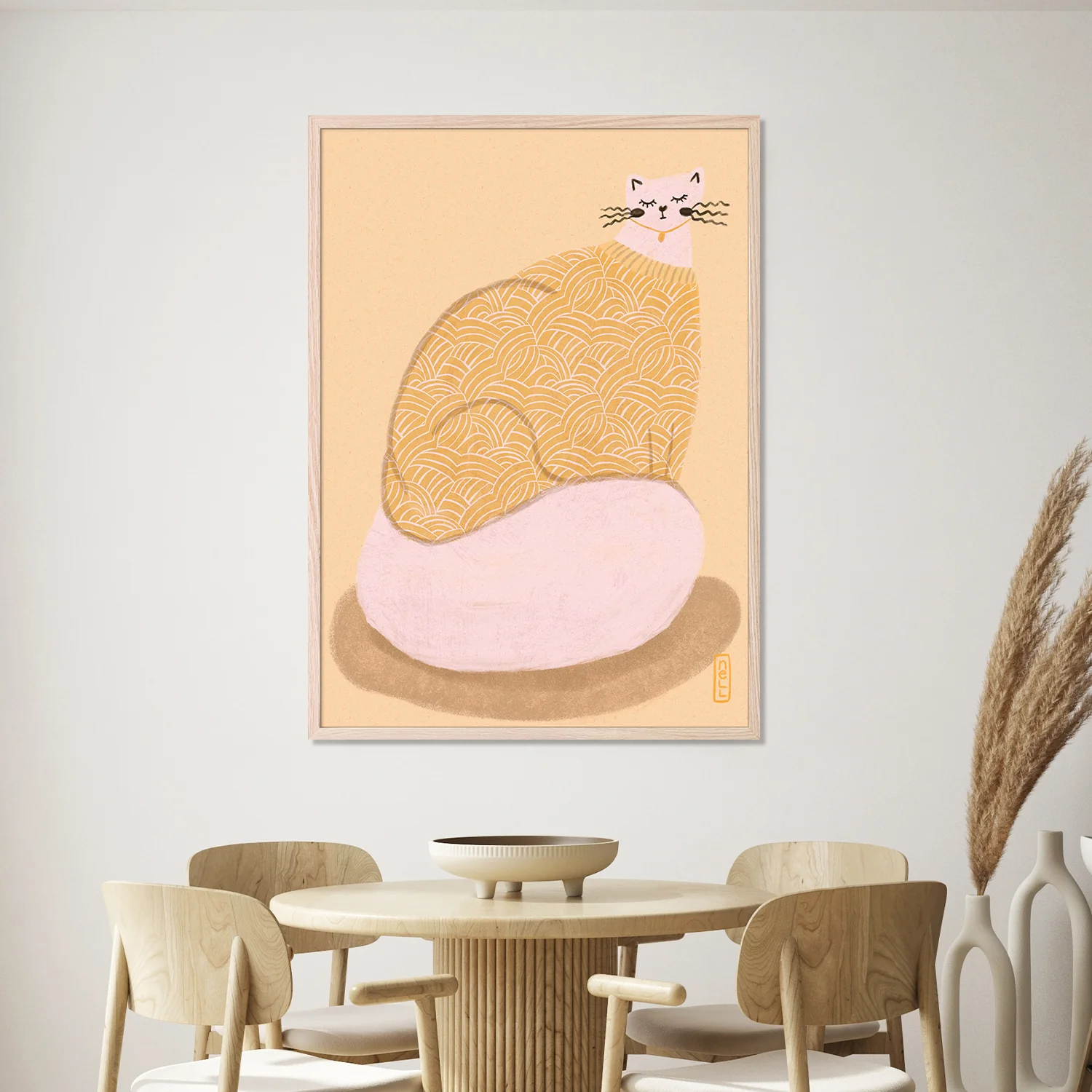 Cat in a Butter Yellow Jersey Illustration Poster - Image 7