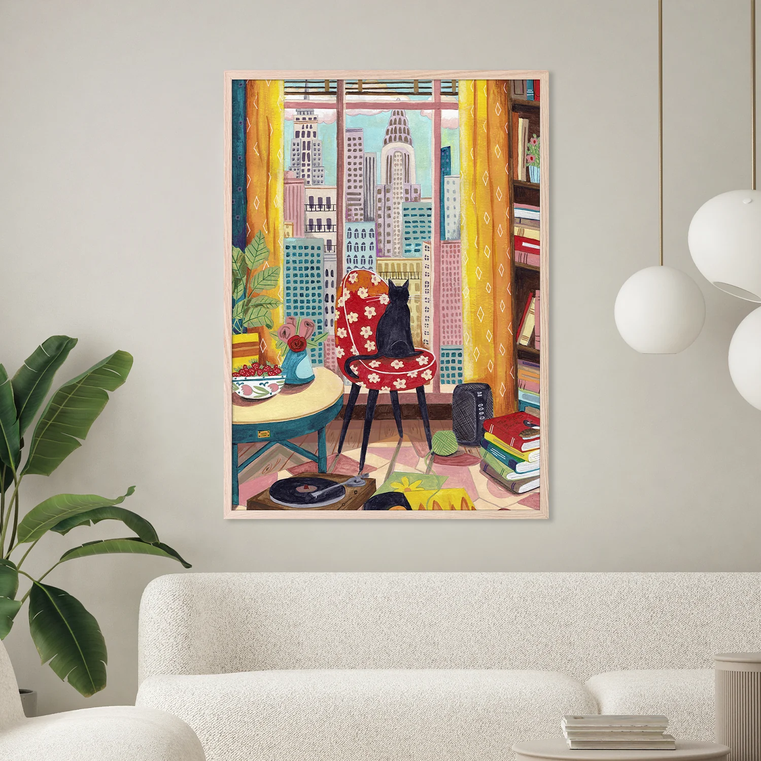 Cat in front of window in New York bright colours - Image 2