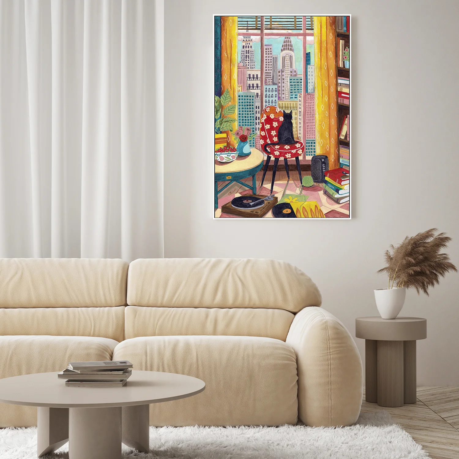 Cat in front of window in New York bright colours - Image 8