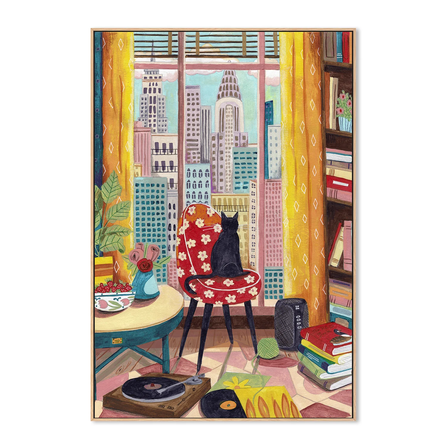 Cat in front of window in New York bright colours - Image 4
