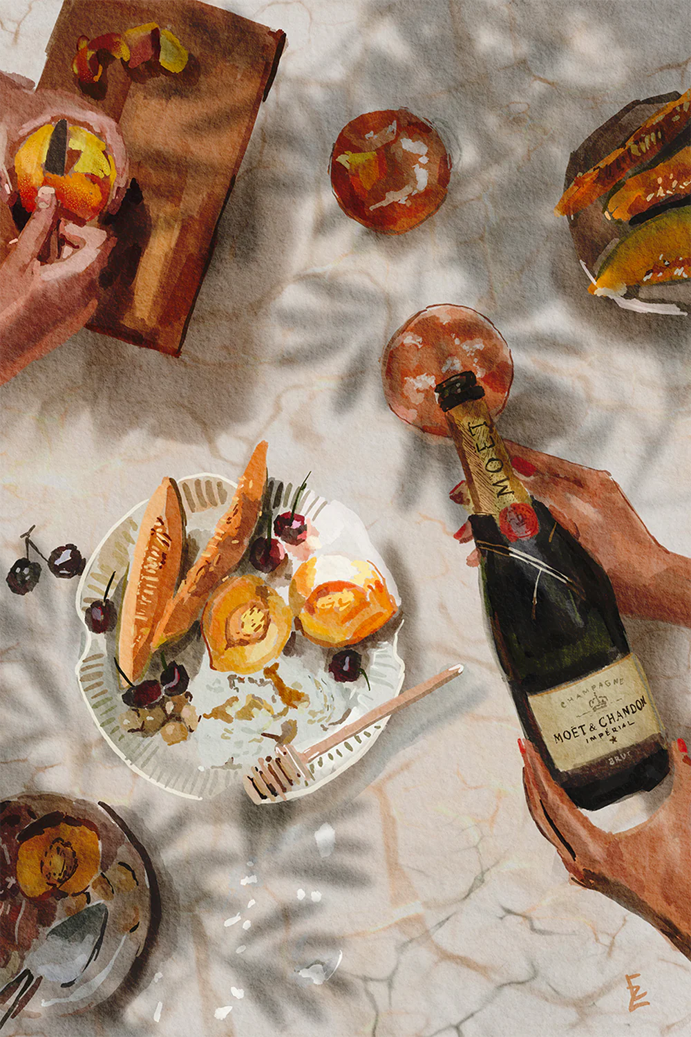 Champagne & Peaches