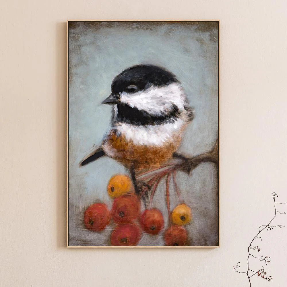 Chickadee And Winter Berries - Image 2