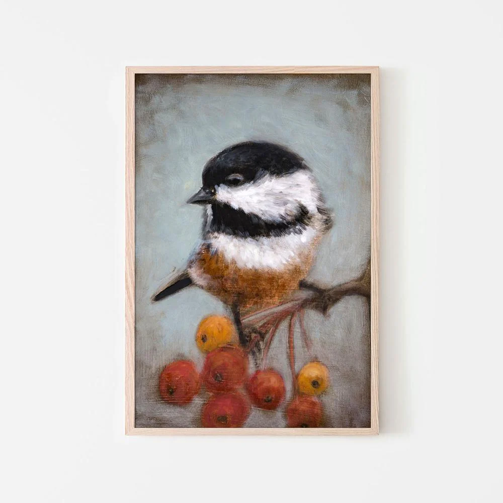 Chickadee And Winter Berries - Image 6