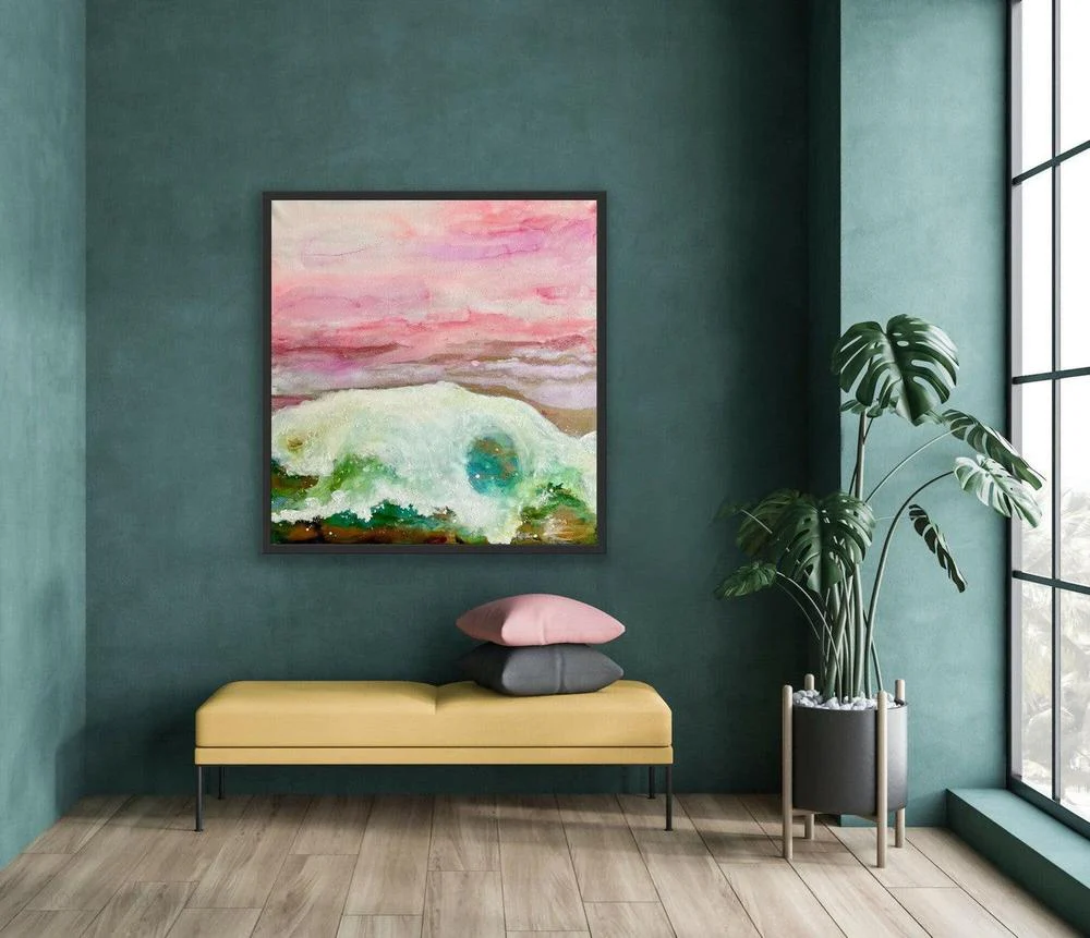 Coastal Canvas, Mixed Media On Canvas, 50x50cm, by Lori Burke , Original Artwork - Image 2