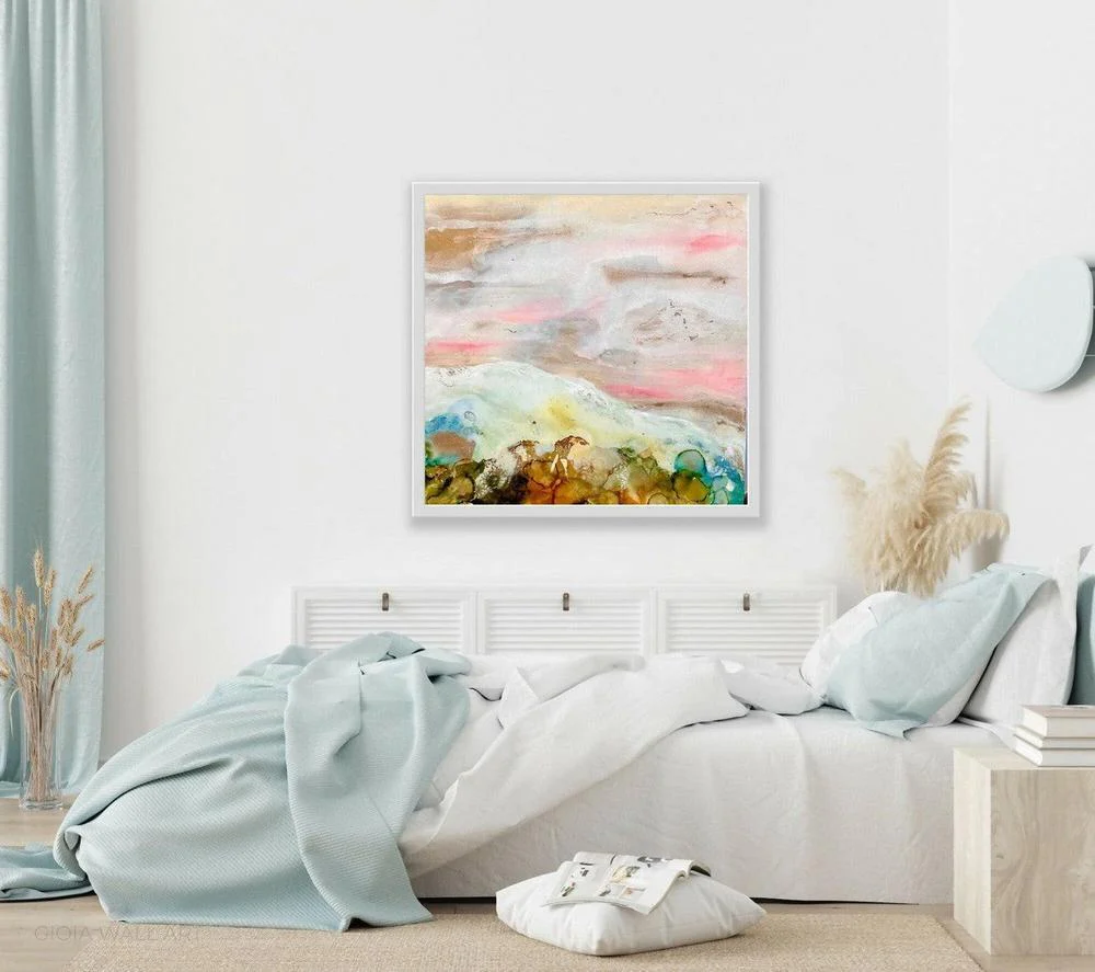 Coastal Crest, Mixed Media on Canvas, 50x50cm, By Lori Burke , Original Artwork - Image 2