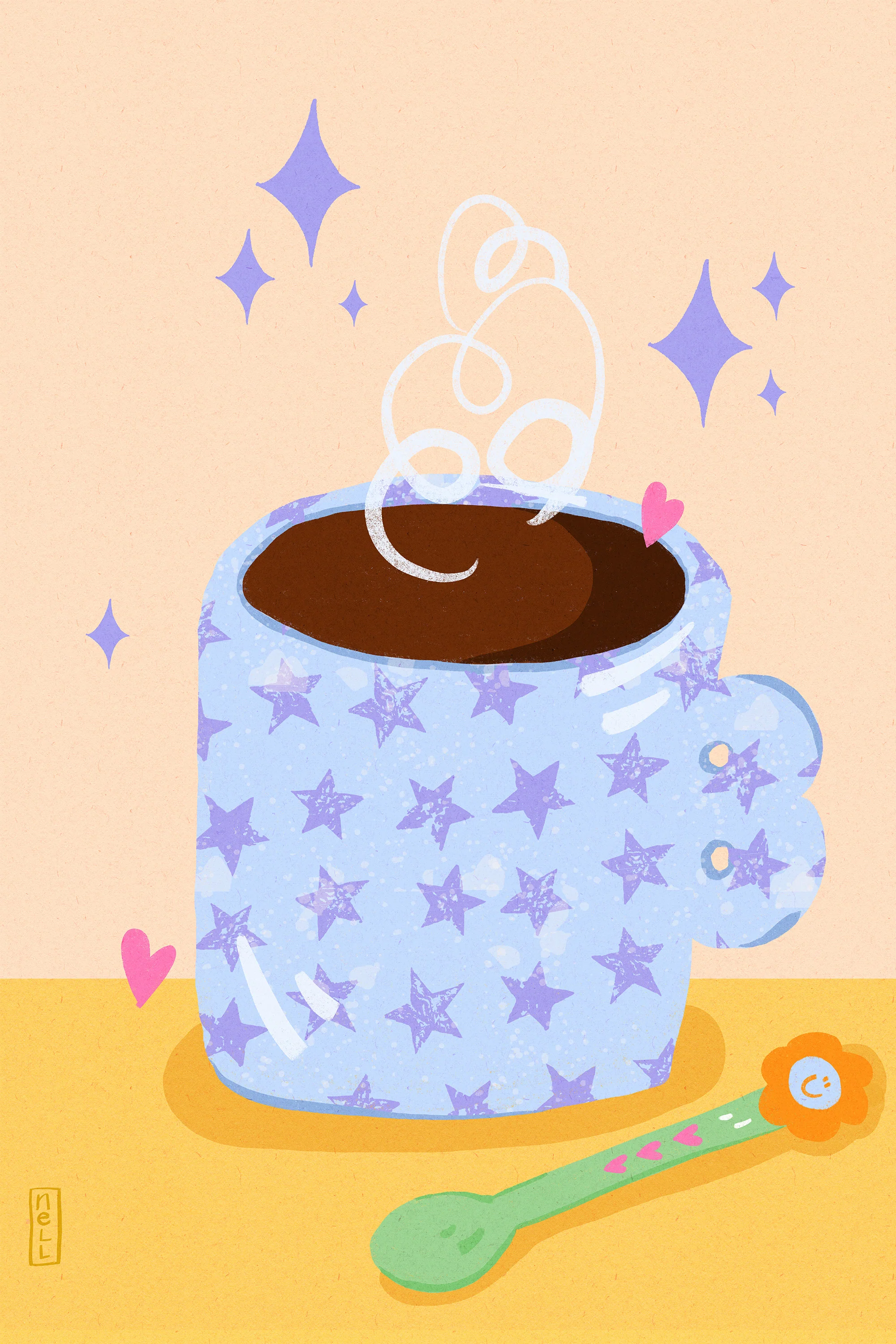 Coffee Time Retro Illustration