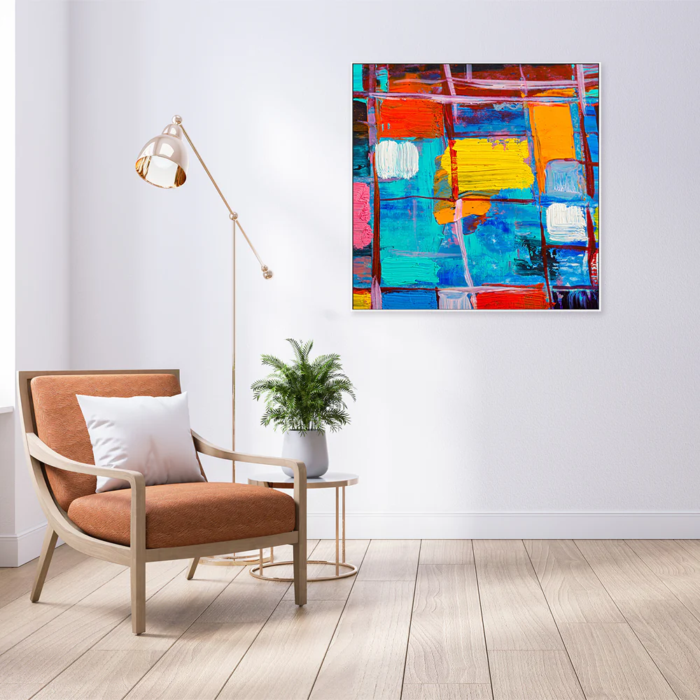 Coloured Squares, Style A, Hand-Painted Canvas - Image 2