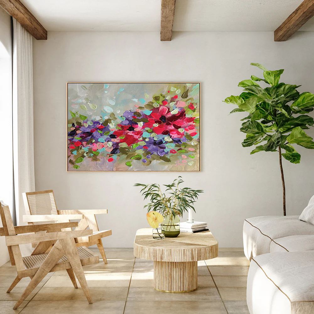 Colourful Array Of Petals , Hand-Painted Canvas - Image 2