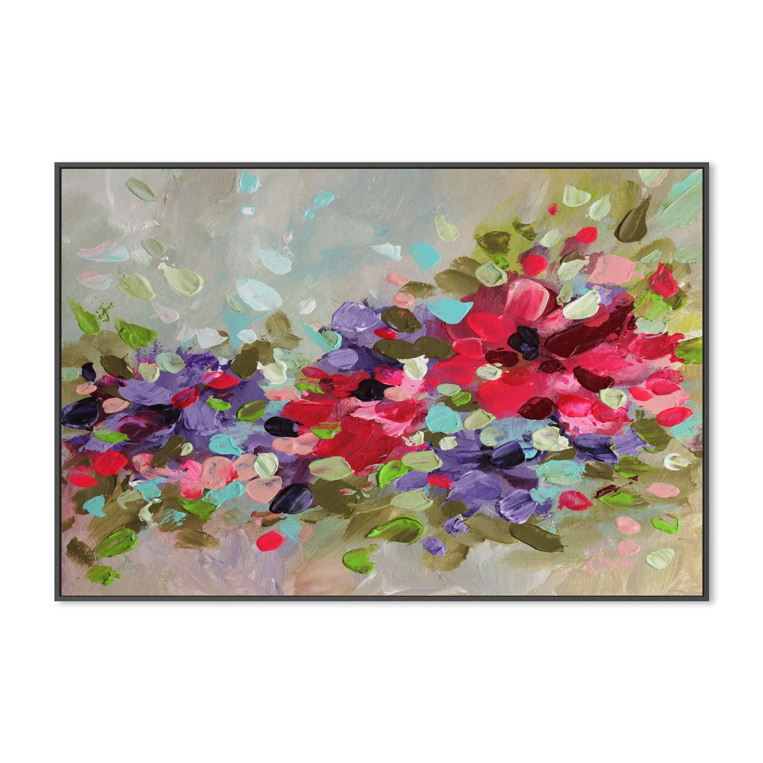 Colourful Array Of Petals , Hand-Painted Canvas - Image 3