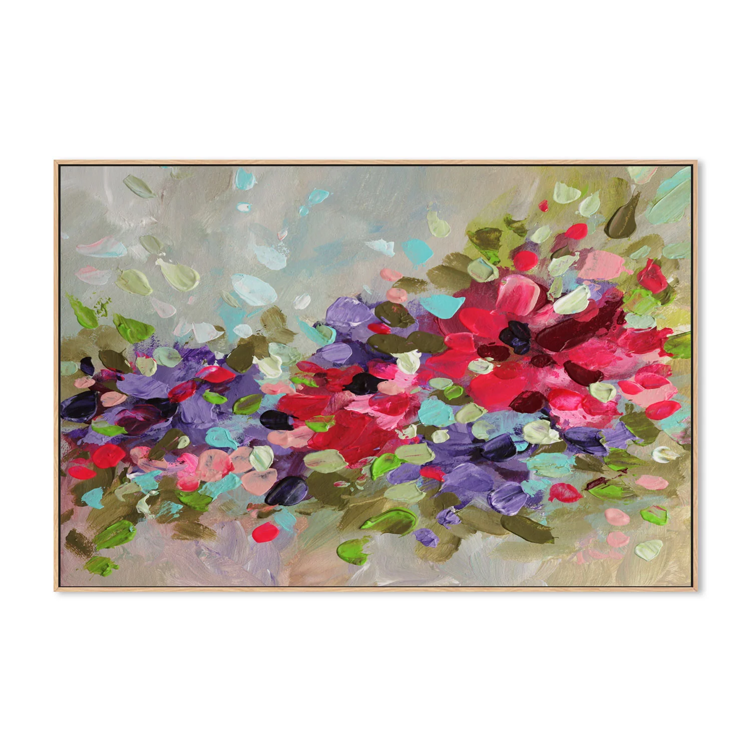 Colourful Array Of Petals , Hand-Painted Canvas - Image 4