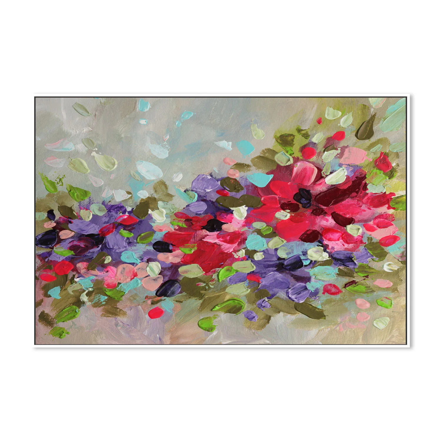 Colourful Array Of Petals , Hand-Painted Canvas - Image 5
