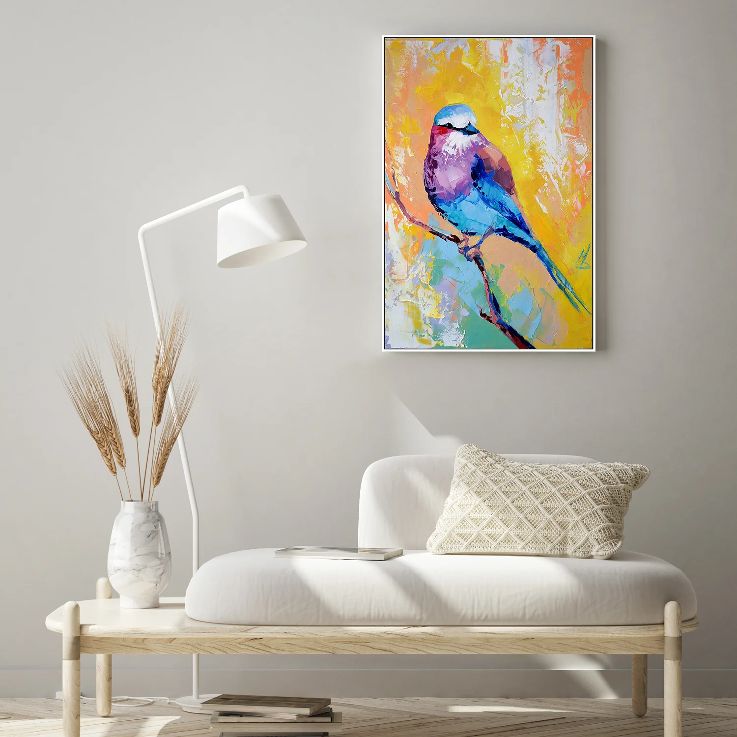 Colourful Bird , Hand-painted Canvas - Image 7