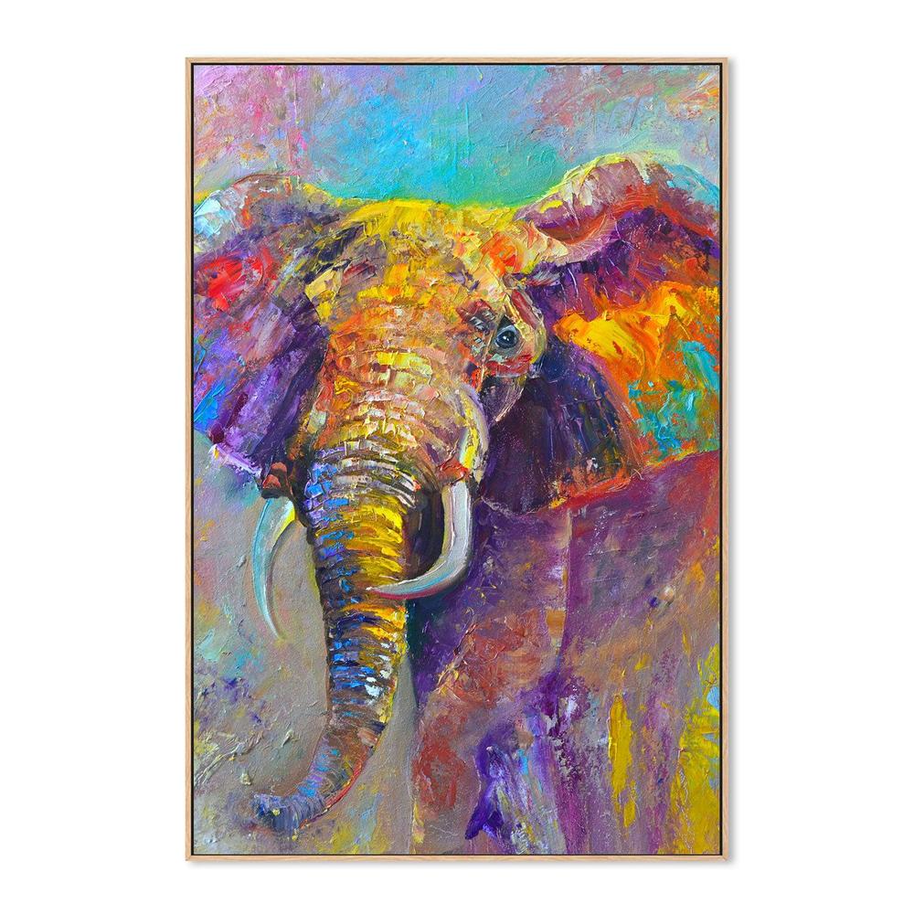 Colourful Elephant  , Hand-painted Canvas - Image 4